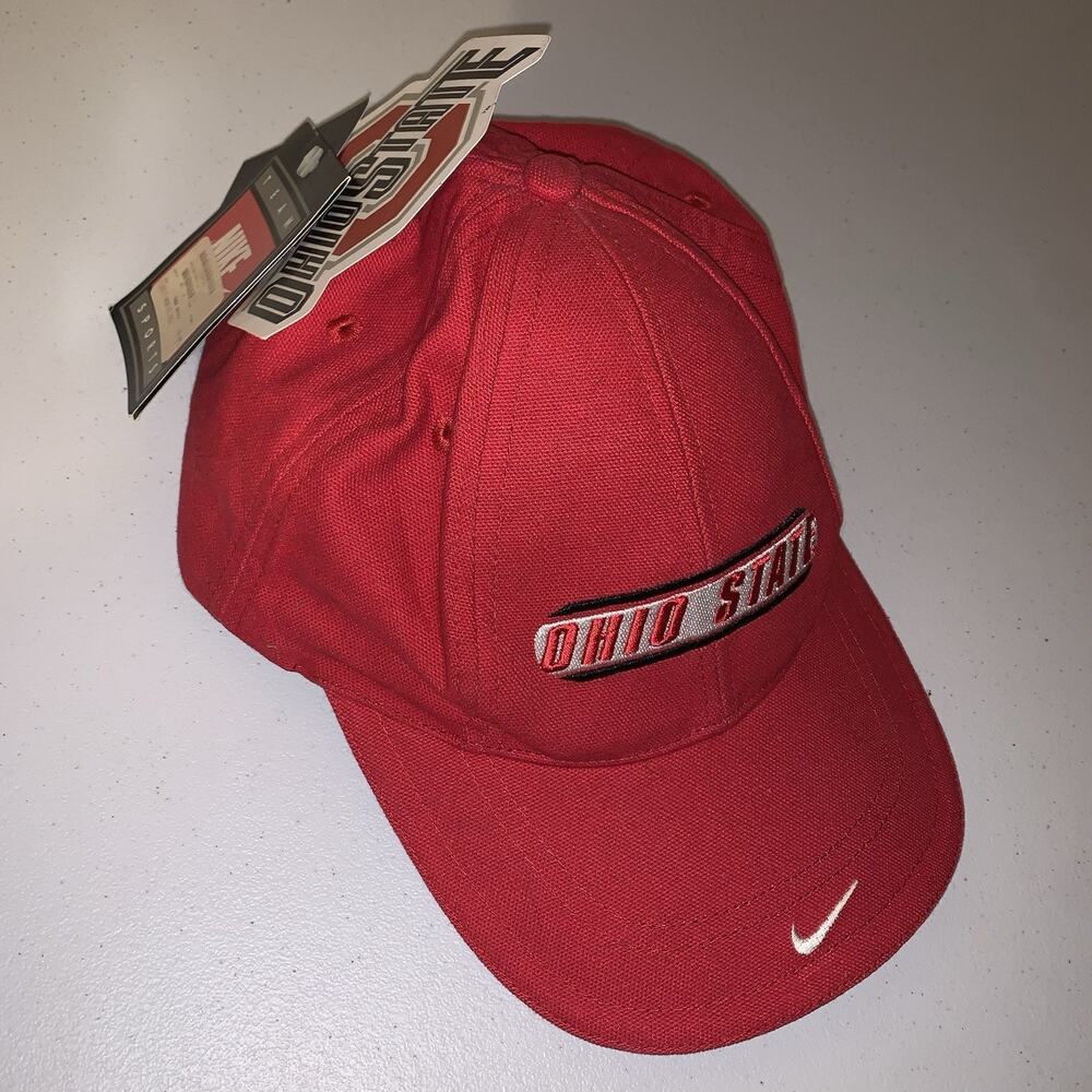 Vintage Ohio State University Buckeyes OSU Nike Team Strapback Hat Cap NWT